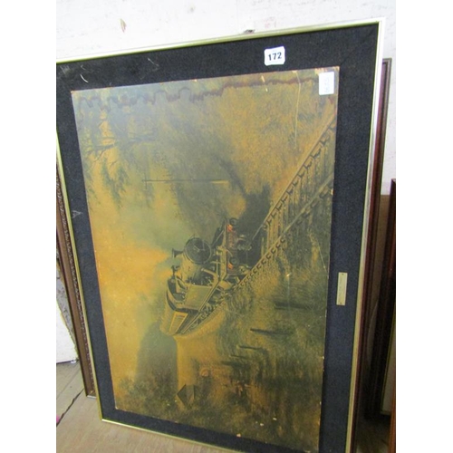 172 - COLLECTION OF FRAMED PRINTS - STEAM ENGINES