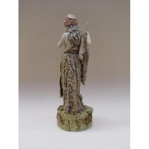 194 - An Art Nouveau period Royal Dux figure of a Shepherdess, model no.136, 38cm h.