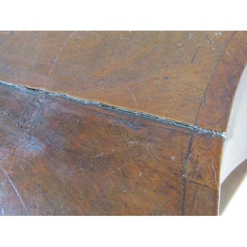 282 - A late 18c burr walnut veneered side table, cross banded and  line inlaid, fitted one long drawer, t... 