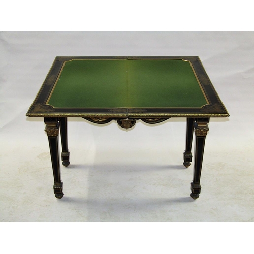 289 - A French card table c.1830, decorated with boullework and ormolu mounts in the manner of Andre-Charl... 