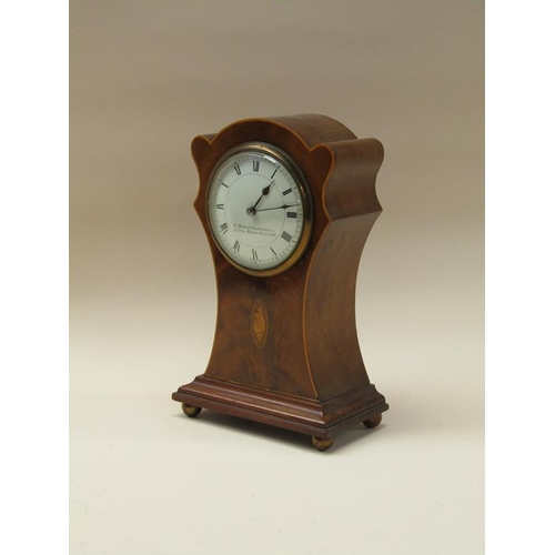 35 - An early 20c French mantel timepiece retailed by Watherston's of Old Bond Street.  The single train ... 