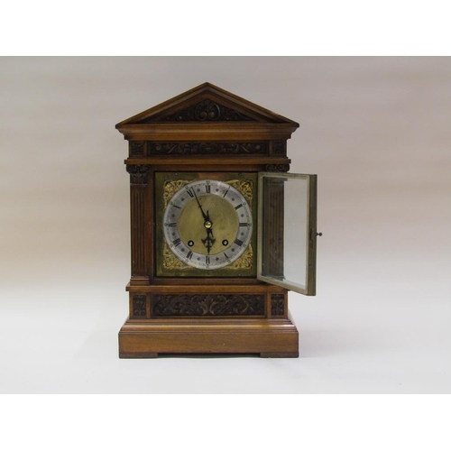 37 - A late 19c German bracket clock by Winterhalder and Hoffmeier with a barrelled spring ting tang move... 