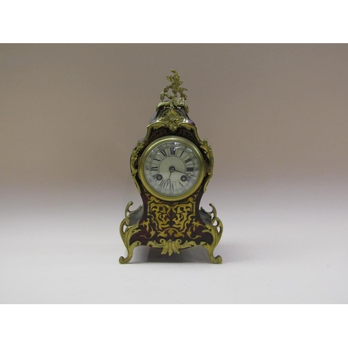 40 - A late 19c French mantel clock, the two train movement rack striking on a gong and having a 9cm diam... 