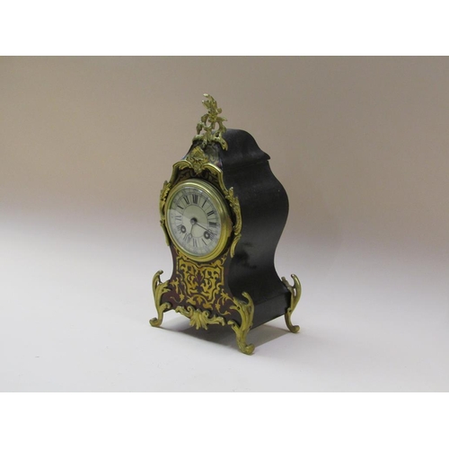 40 - A late 19c French mantel clock, the two train movement rack striking on a gong and having a 9cm diam... 