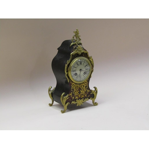 40 - A late 19c French mantel clock, the two train movement rack striking on a gong and having a 9cm diam... 