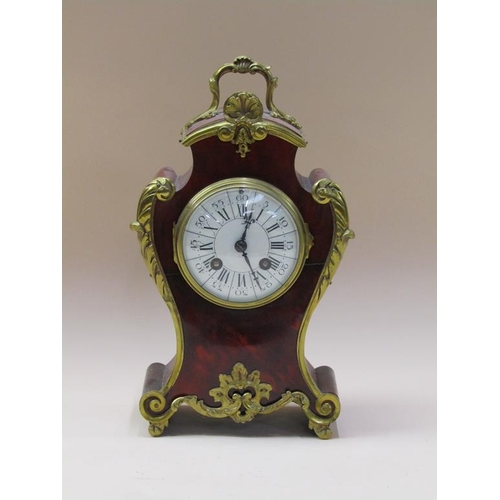 41 - A late 19c French mantel clock, the two train movement rack striking on a gong and having a 9cm diam... 