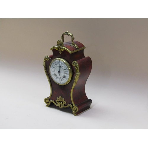 41 - A late 19c French mantel clock, the two train movement rack striking on a gong and having a 9cm diam... 