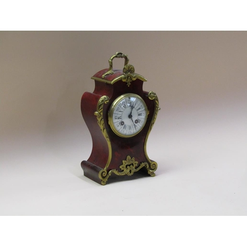 41 - A late 19c French mantel clock, the two train movement rack striking on a gong and having a 9cm diam... 