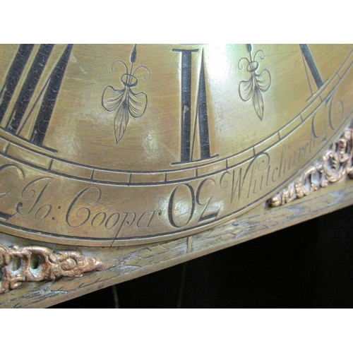 43 - An early 18c eight day longcase clock by Jo Cooper of Whitchurch, the 30cm square brass dial having ... 