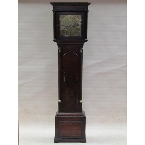 43 - An early 18c eight day longcase clock by Jo Cooper of Whitchurch, the 30cm square brass dial having ... 