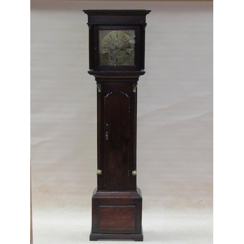 43 - An early 18c eight day longcase clock by Jo Cooper of Whitchurch, the 30cm square brass dial having ... 