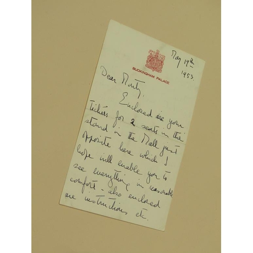 5 - HM Queen Elizabeth II, A hand written pen and ink letter directed to 'Monty'.  Mrs Montaudon Smith w... 