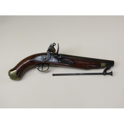 18 - An early 19c flintlock pistol, c.1820, with Tower proofs and stamped with crowned GR and Tower, 9in ... 