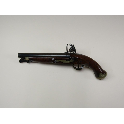 18 - An early 19c flintlock pistol, c.1820, with Tower proofs and stamped with crowned GR and Tower, 9in ... 