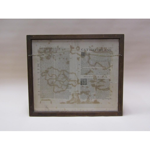 216 - Johannes Janssonius - A 17c map of Buckinghamshire and Bedfordshire, framed and glazed, 40cm x 50cm.