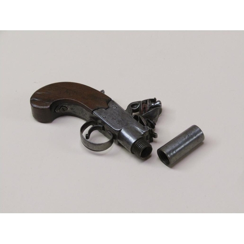 22 - A flintlock pocket pistol by Twigg of London, c1780/1800, 2.5in barrel, 6.25in long.