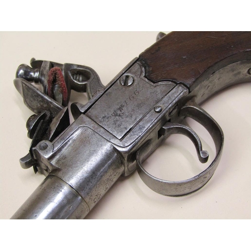 22 - A flintlock pocket pistol by Twigg of London, c1780/1800, 2.5in barrel, 6.25in long.