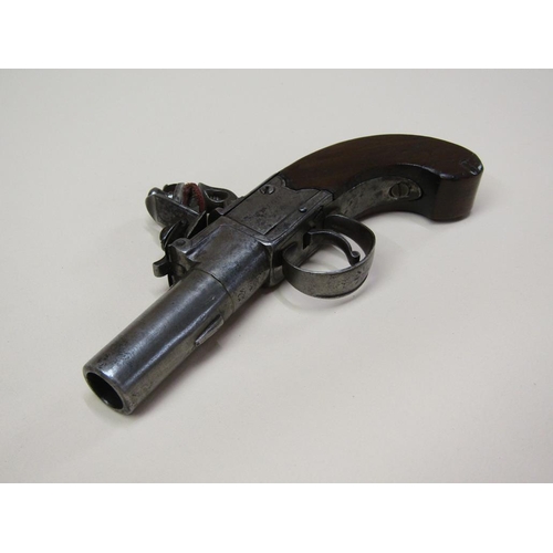 22 - A flintlock pocket pistol by Twigg of London, c1780/1800, 2.5in barrel, 6.25in long.