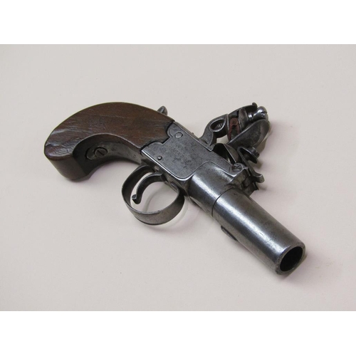 22 - A flintlock pocket pistol by Twigg of London, c1780/1800, 2.5in barrel, 6.25in long.