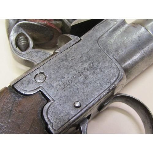 22 - A flintlock pocket pistol by Twigg of London, c1780/1800, 2.5in barrel, 6.25in long.