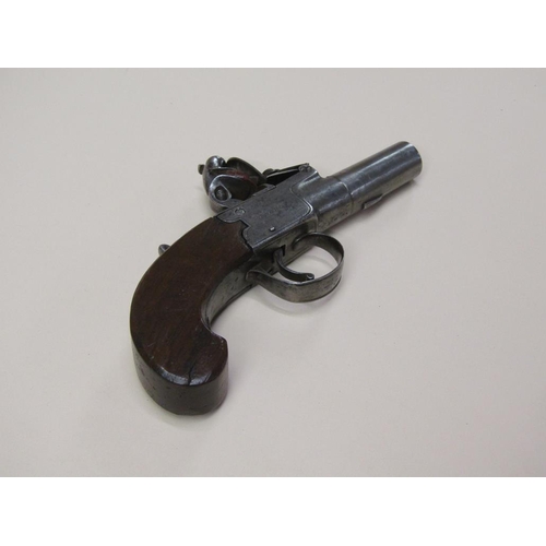 22 - A flintlock pocket pistol by Twigg of London, c1780/1800, 2.5in barrel, 6.25in long.