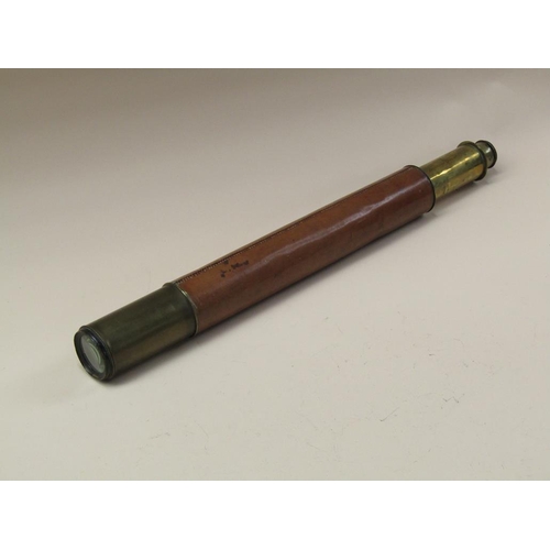 47 - An early 19c single draw telescope, the draw tube engraved 'Stebbing , Southampton Improved Day or N... 