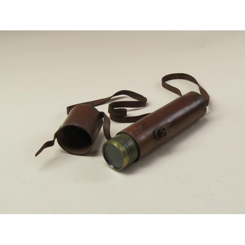 49 - An early 20c three draw telescope, the draw tube engraved 'The MacLoed' Negretti & Zambra London R/2... 