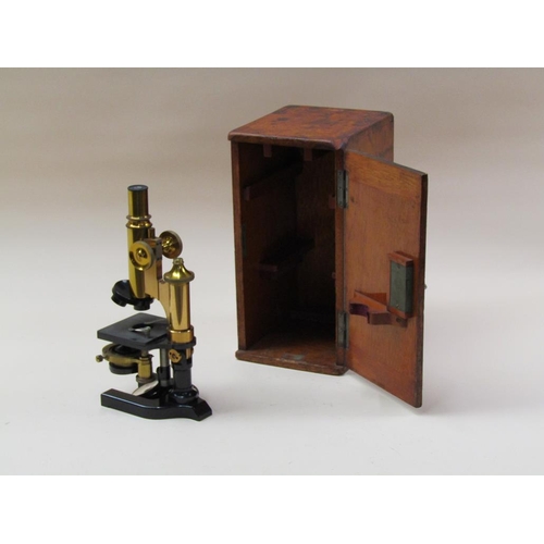 51 - An early 20c monocular microscope signed Ross London, no.9005 with substage condenser and rotating f... 