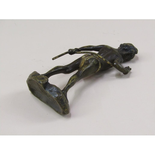 81 - A pair of early 20c Bergmann cold painted bronze figures of an African girl and a boy, each 10cm h.