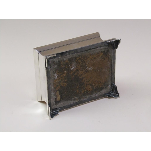 156 - An early 20c silver jewellery box, engine turned with original velvet and silk interior, makers mark... 