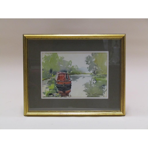 226 - Harry Sheldon - Morning Mist, signed watercolour, framed and glazed, 17.5cm x 25cm.