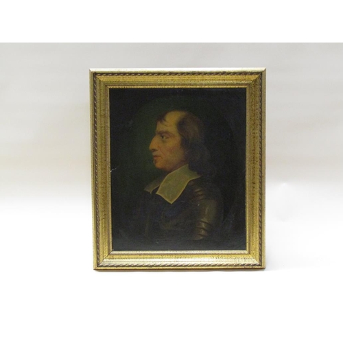 248 - Signed ? - Oliver Cromwell, oil on canvas, framed, 42cm x 34.5cm.