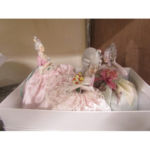 441 - BOX OF PORCELAIN HALF DOLLS