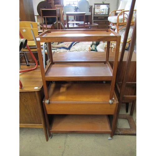 635 - TWO TEAK TROLLIES