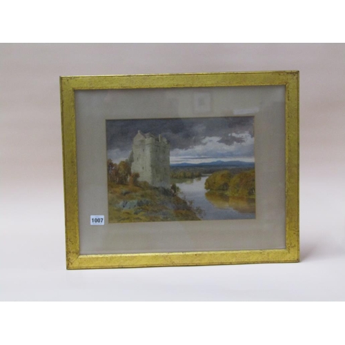 1007 - W J FERGUSON - NEIDEATH CASTLE, NR PEEBLES, SIGNED WATERCOLOUR, F/G, 23.5CM X 33CM