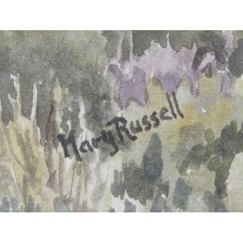 1010 - MARY RUSSELL - SERIES OF THREE TANZANIAN LANDSCAPES INCL MOUNT KILAMANJARO, EACH SIGNED WATERCOLOURS... 