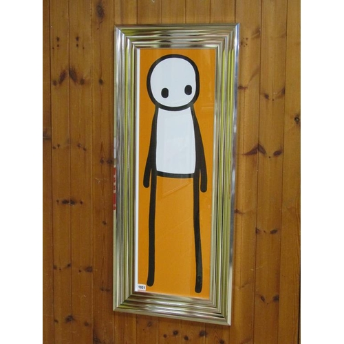 1031 - UNSIGNED - THE STICK MAN, PRINT, F/G, 88CM X 28CM