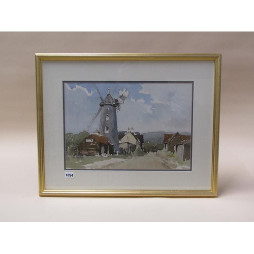 1054 - YARDLEY - WINDMILL IN A VILLAGE SETTING, SIGNED WATERCOLOUR, F/G, 32CM X 45CM