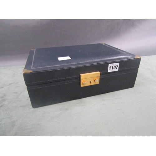 1107 - LEATHER BOUND WATCH BOX - 29cms W