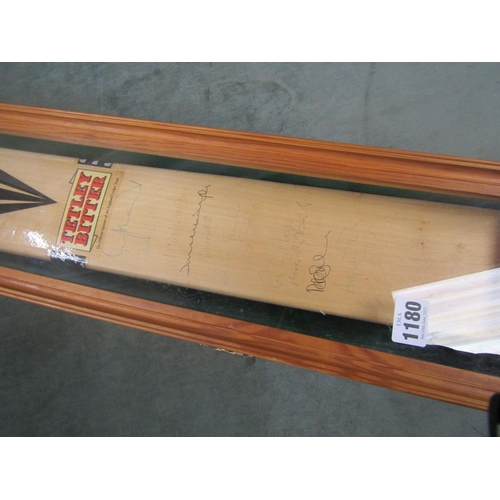 1180 - SIGNED CRICKET BAT IN CASE (89cms L)