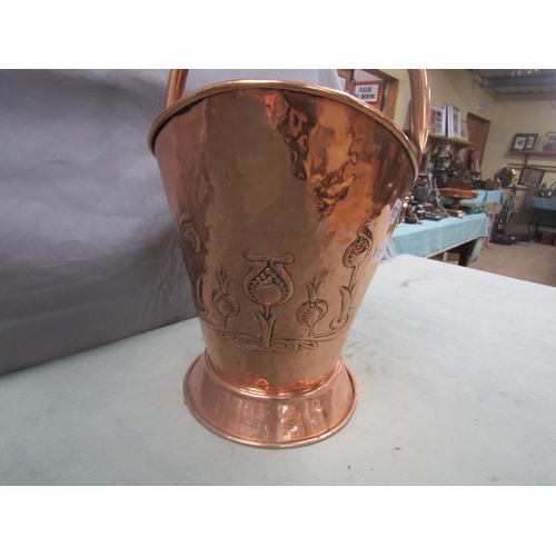 1217 - ART NOUVEAU COPPER FIRE BUCKET 33cms H