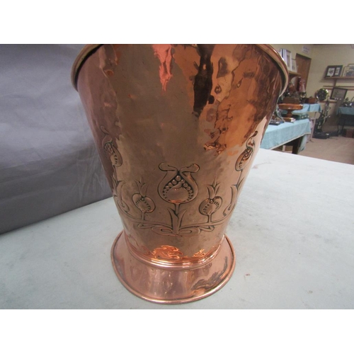 1217 - ART NOUVEAU COPPER FIRE BUCKET 33cms H