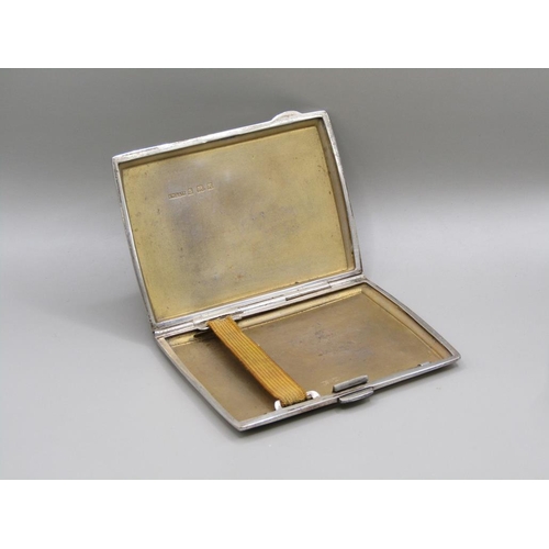 1265 - SILVER CIGARETTE CASE AND A SILVER PLATED FOX HEAD STIRRUP CUP