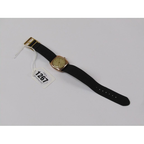 1267 - HERMES GOLD CASED WATCH