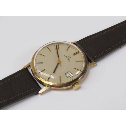 1270 - 9ct GENTS OMEGA WATCH INSCRIBED ON THE REAR 'H STEVENS ZSL 1954-1979'