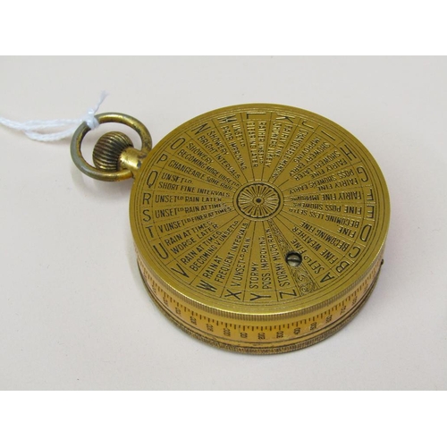 1271 - NEGRETTI AND ZAMBRA LEATHER CASED POCKET WEATHER FORECASTING BAROMETER, PATENT 6276-15