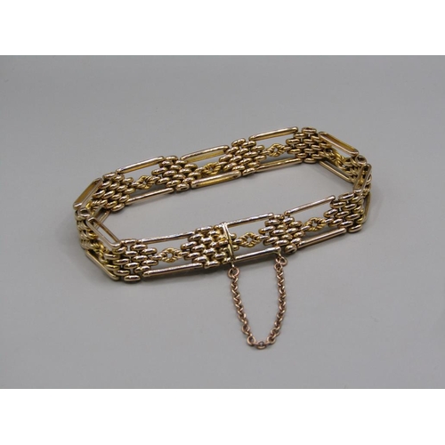 1282 - 15ct GOLD GATE BRACELET - 24.6g