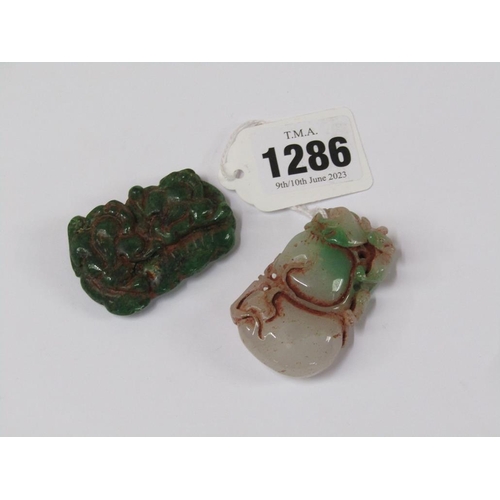 1286 - TWO JADEITE PENDANTS