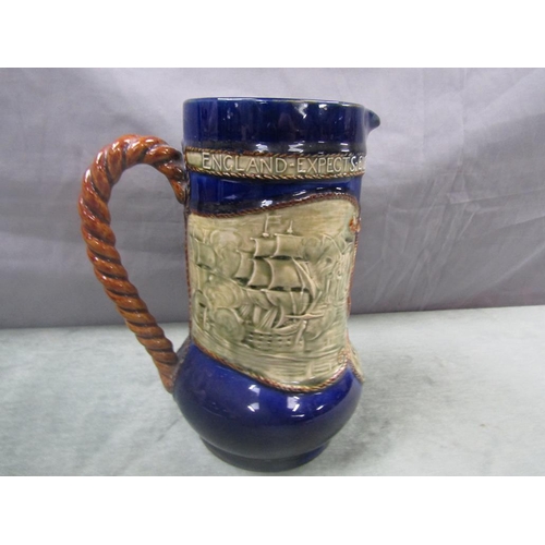 1594 - DOULTON LAMBETH LORD NELSON COMMEMORATIVE JUG, 20cms H