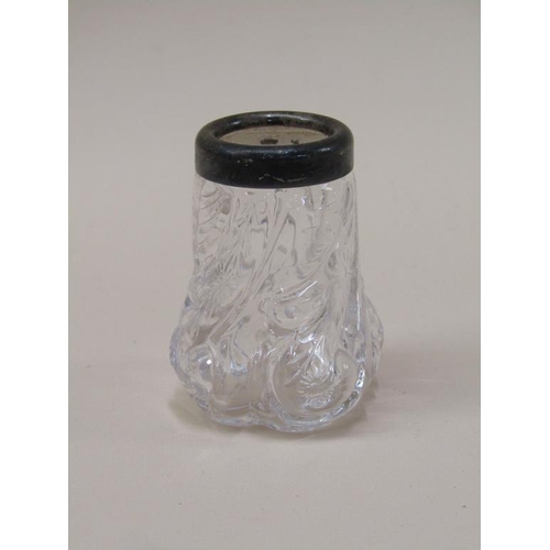 1291 - CUT GLASS SILVER NECKED SPILL VASES